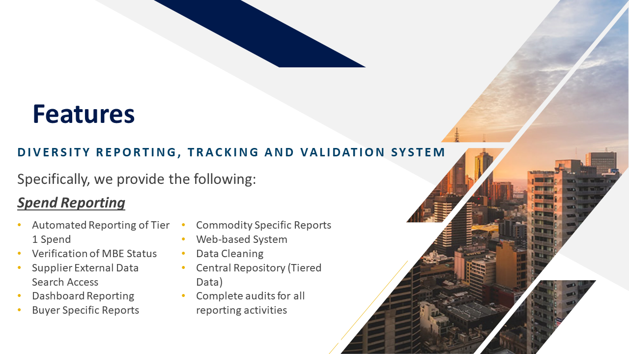 Diversity Reporting Tracking and Validation System Features